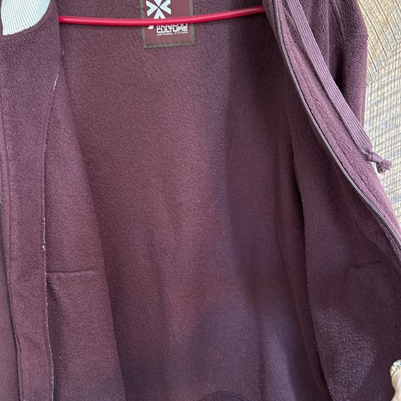 Modern Culture dark maroon fleece zip up hooded sweat jacket size Large - Picture 5 of 6